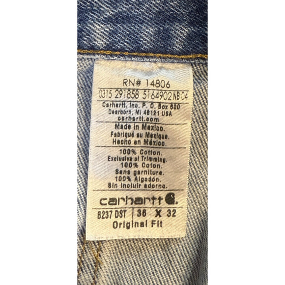 Vintage Carhartt Carpenter Jeans Denim Cargo Y2K Mens Size 36x32 - Picture 3 of 7